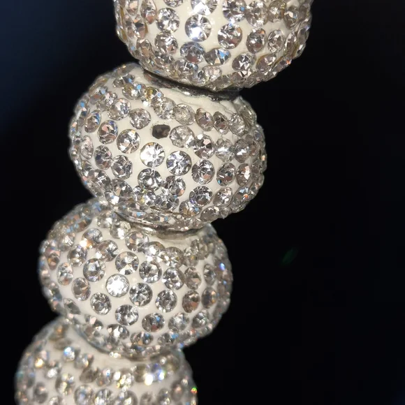 RAYE Leather Crystal Embellished Heels Disco Ball Strappy White Party 8.5 - Picture 9 of 13